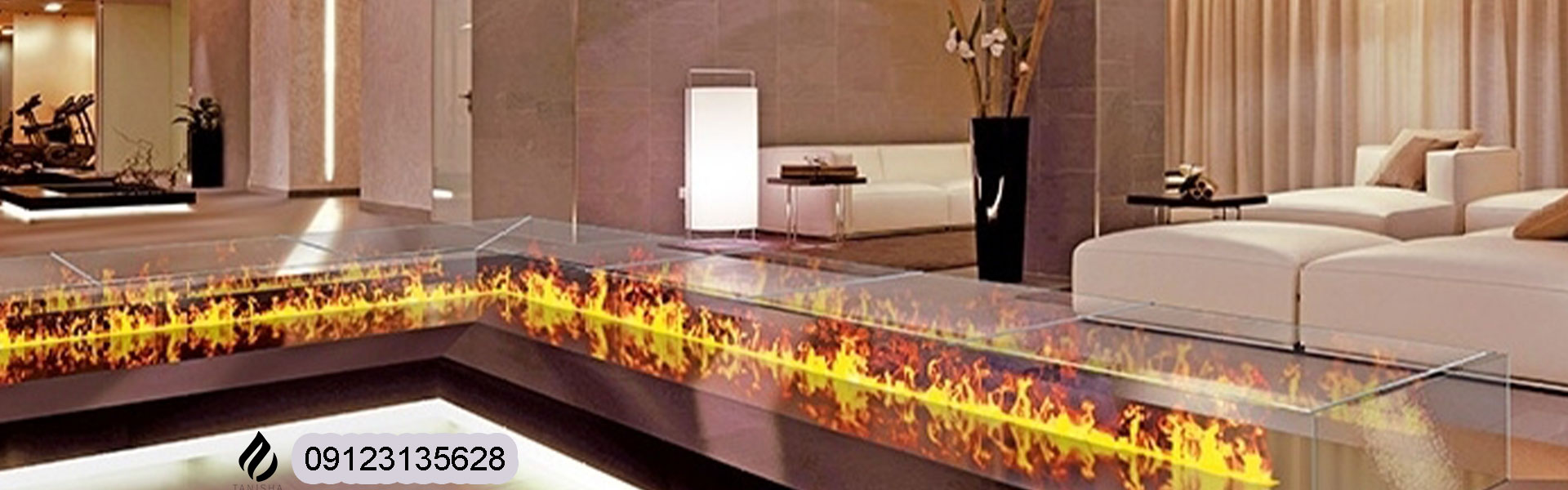 شومینه الکلی خطی در دکوراسیون مدرن